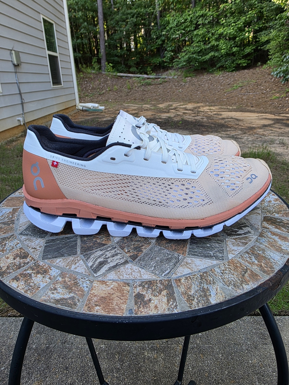 On Cloud Cloudboom Savannah/White Running Shoes Sneaker Women Size 7.5